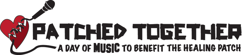 logo for patched together - a day of music to benefit the healing patch
