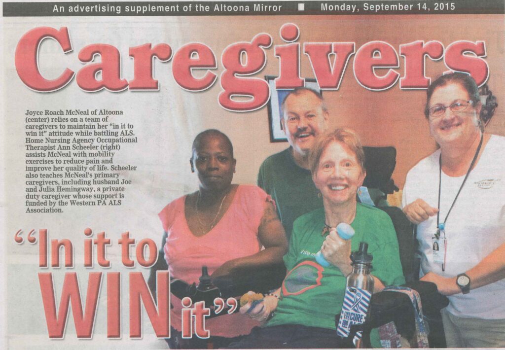 front page of the altoona mirror's caregivers edition