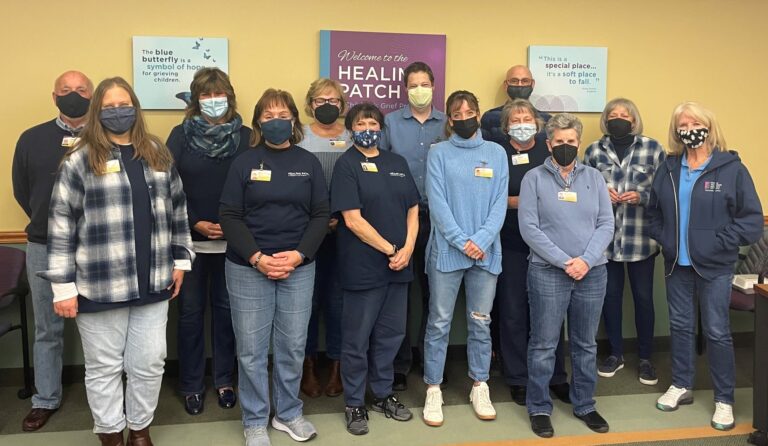 group photo with blair volunteers for healing patch