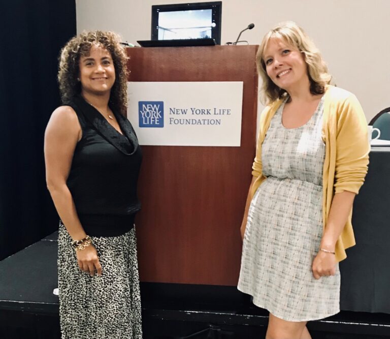 Maria Collins, Vice President, New York Life Foundation, and Healing Patch Coordinator Melody Ray