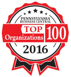 ribbon for the top 100 organizations from pennsylvania business central