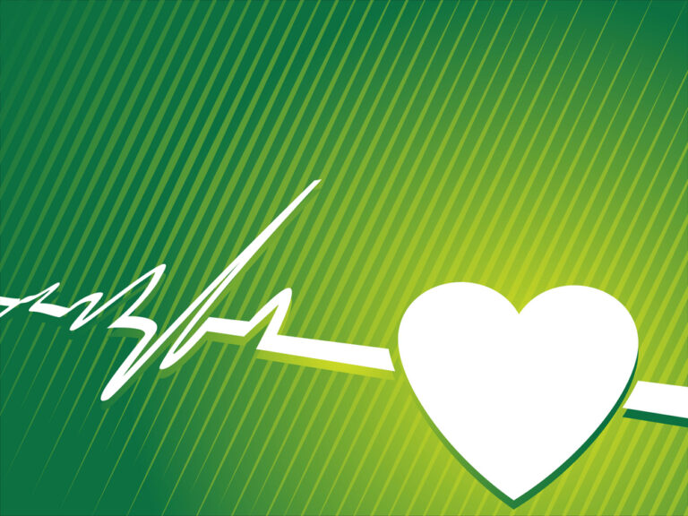stock image of a heart and a heartrate