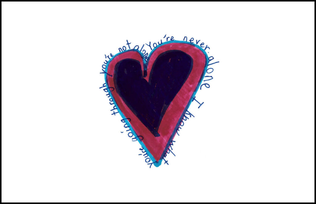 healing patch card featuring a heart and a comforting message