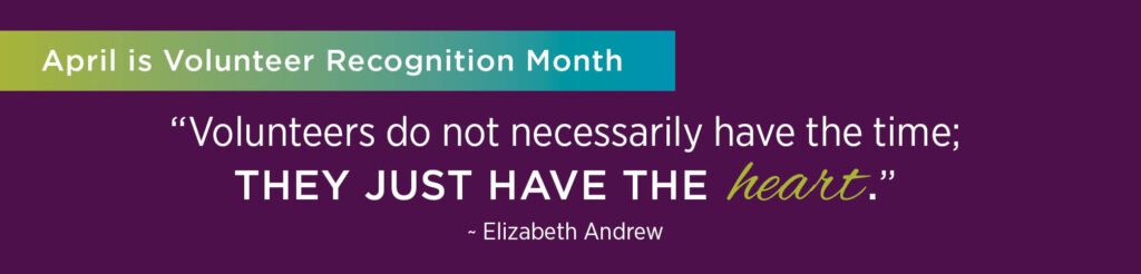 banner featuring a quote for volunteer recognition month